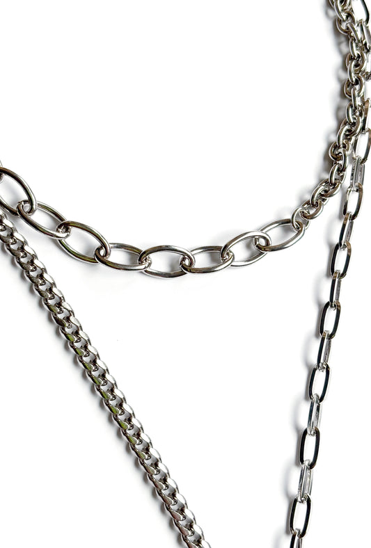 Multi Chain Rhodium Silver