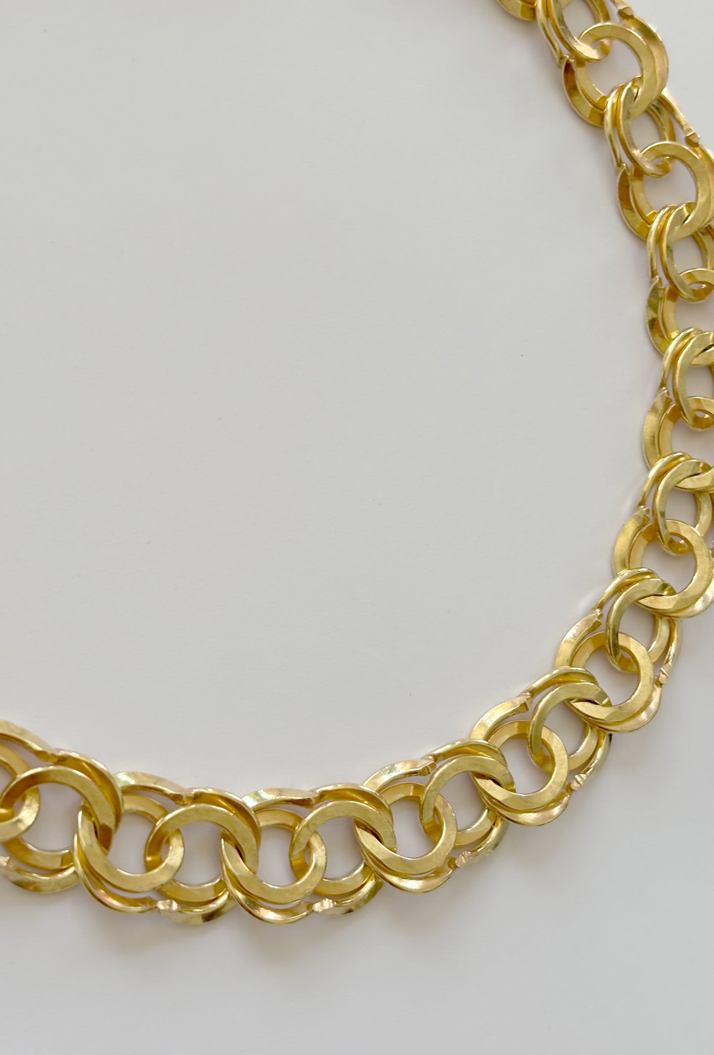 Ring Choker Necklace Triple Gold