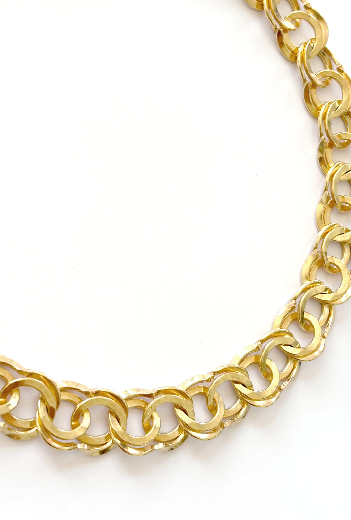 Ring Choker Necklace Triple Gold