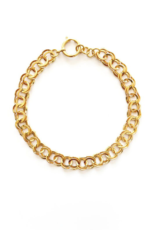 Ring Choker Necklace Triple Gold