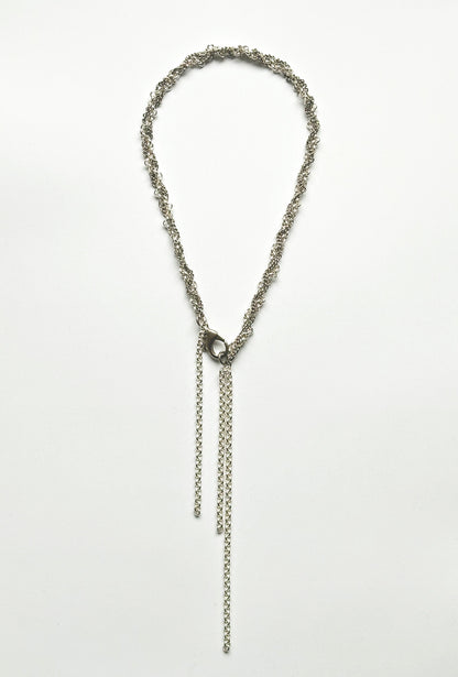 Fringe necklace silver