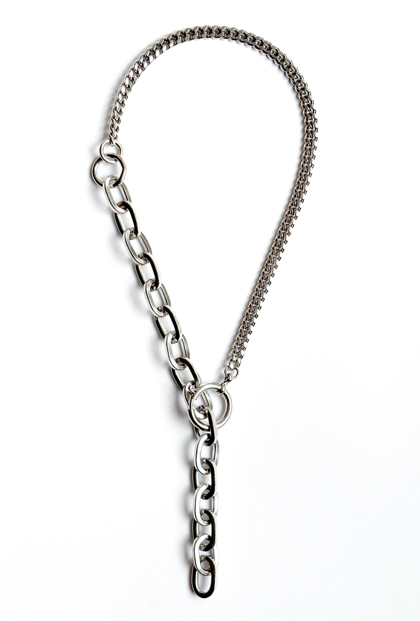 Strangler necklace rhodium silver