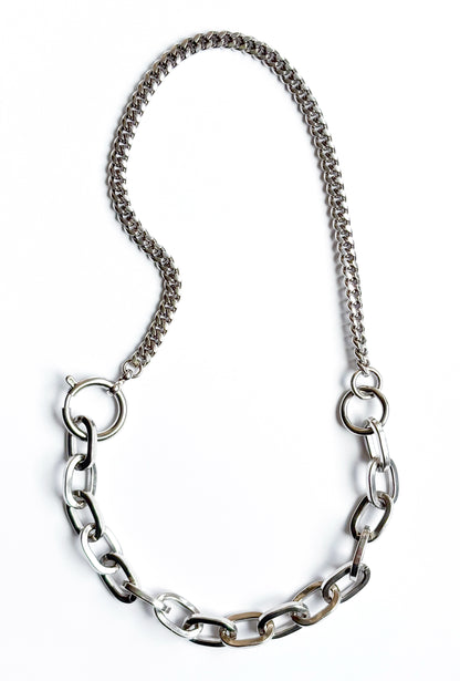 Strangler necklace rhodium silver