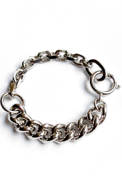 Strangler bracelet rhodium silver mix