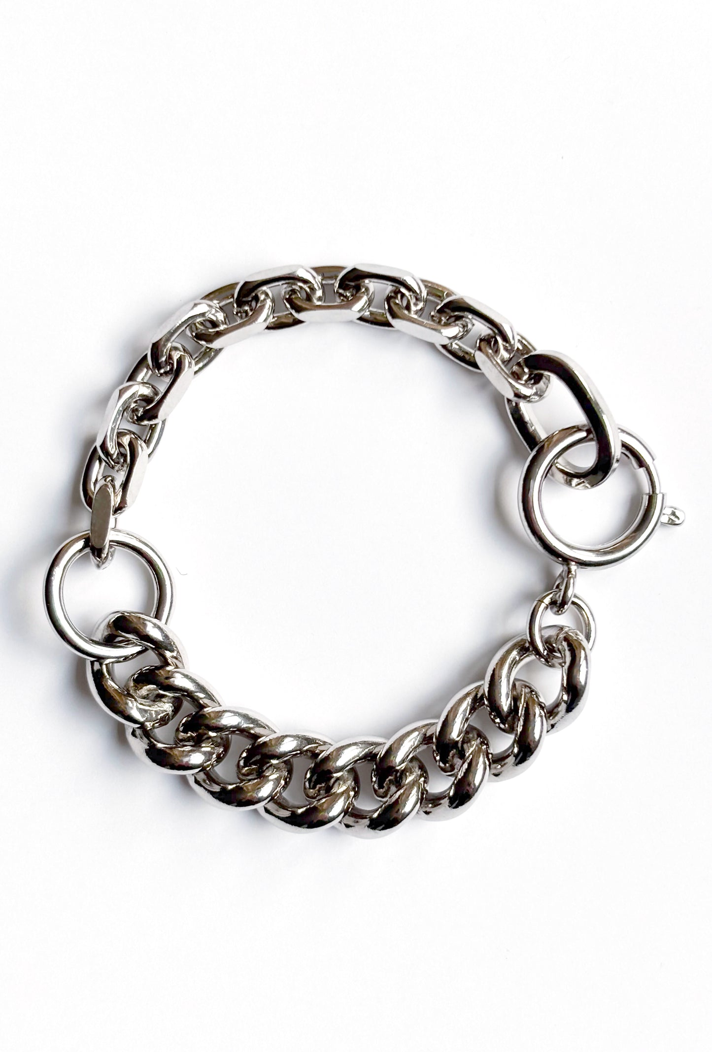 Strangler bracelet rhodium silver mix