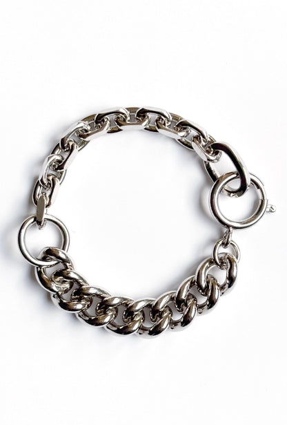 Strangler bracelet rhodium silver mix