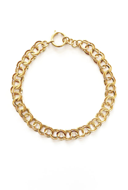 Ring Choker Necklace Triple Gold