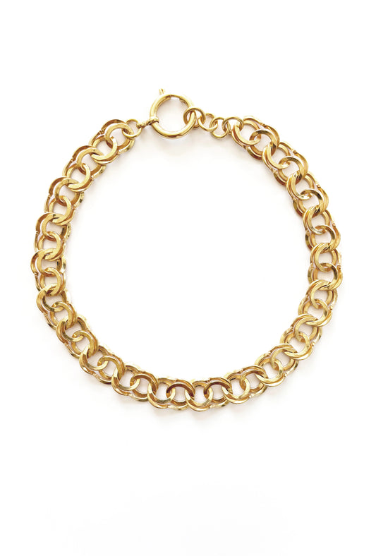 Ring Choker Necklace Triple Gold